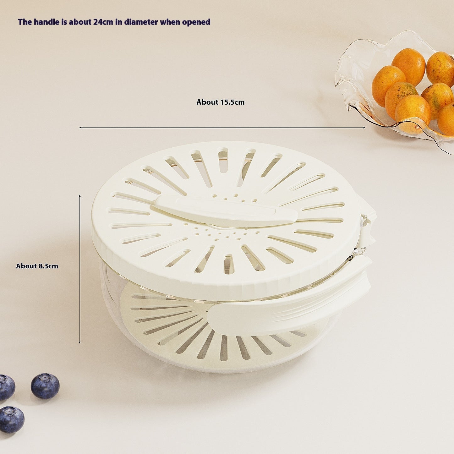 Foldable Fruit Drain Basket With Lid